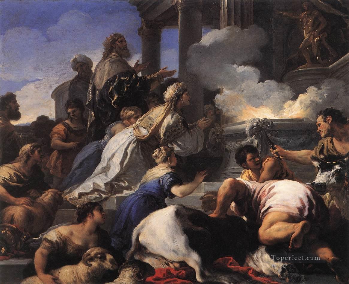 Psyches Parents Offering Sacrifice To Apollo Baroque Luca Giordano Oil Paintings